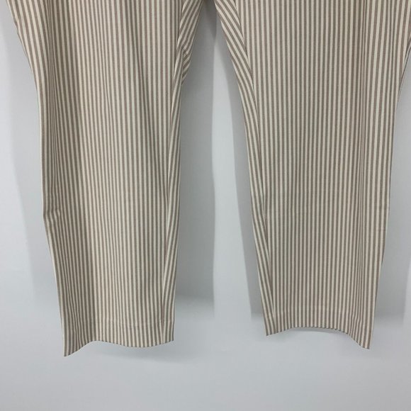 A New Day Pants High Rise Slim Fit Ankle Beige White Stripe NWT - Picture 6 of 12